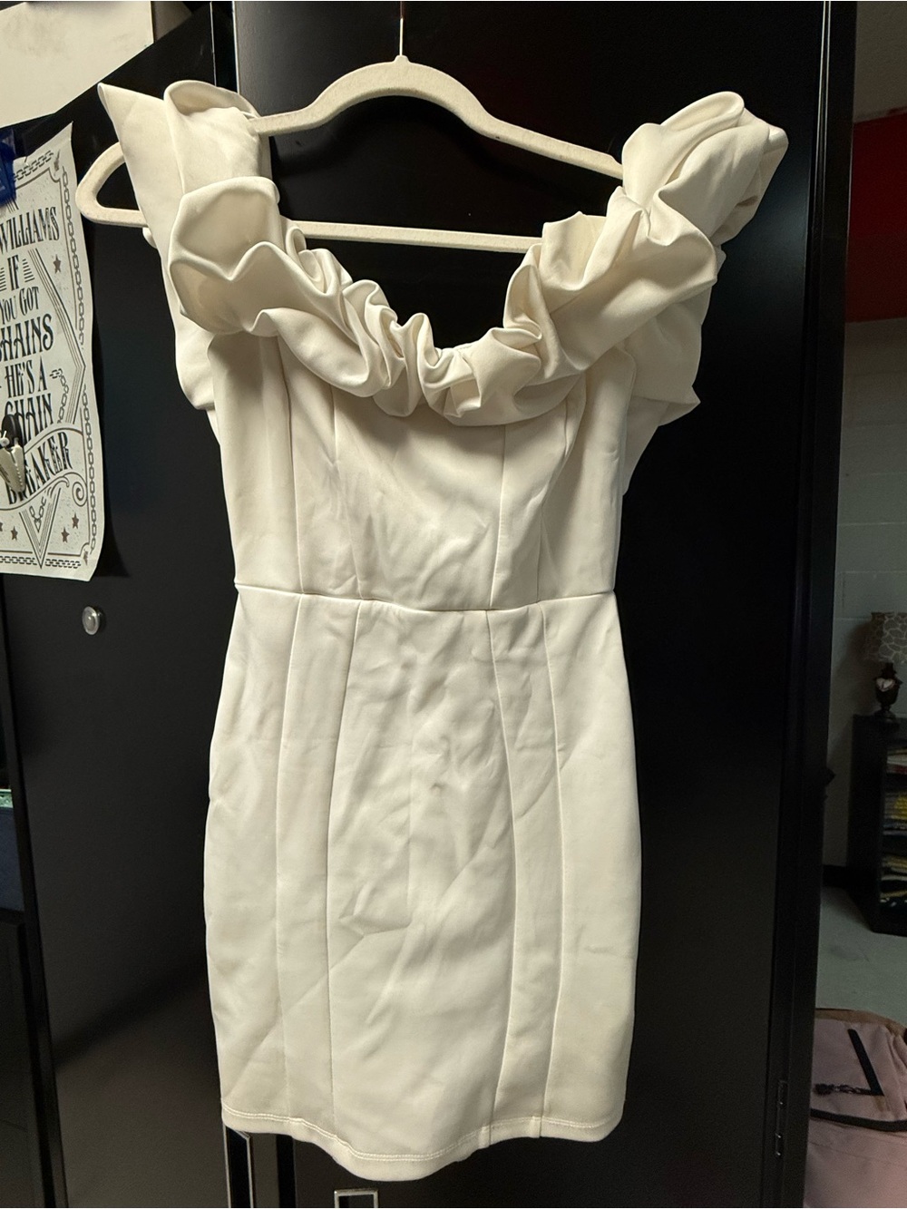 Windsor white Ruffled Off-Shoulder Mini Dress